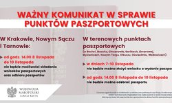 Informacja o godzinach otwarcia punktów paszportowych
