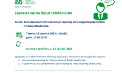 Dyżur telefoniczny eksperta ZUS