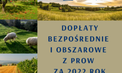 Dopłat bezpośrednich i obszarowych z PROW za 2022 rok